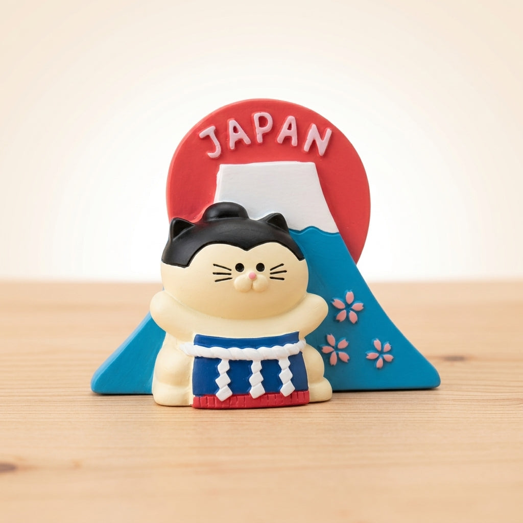 Japan Magnet Sumo Ringer Katze vor Mount Fuji – inspired-by-japan
