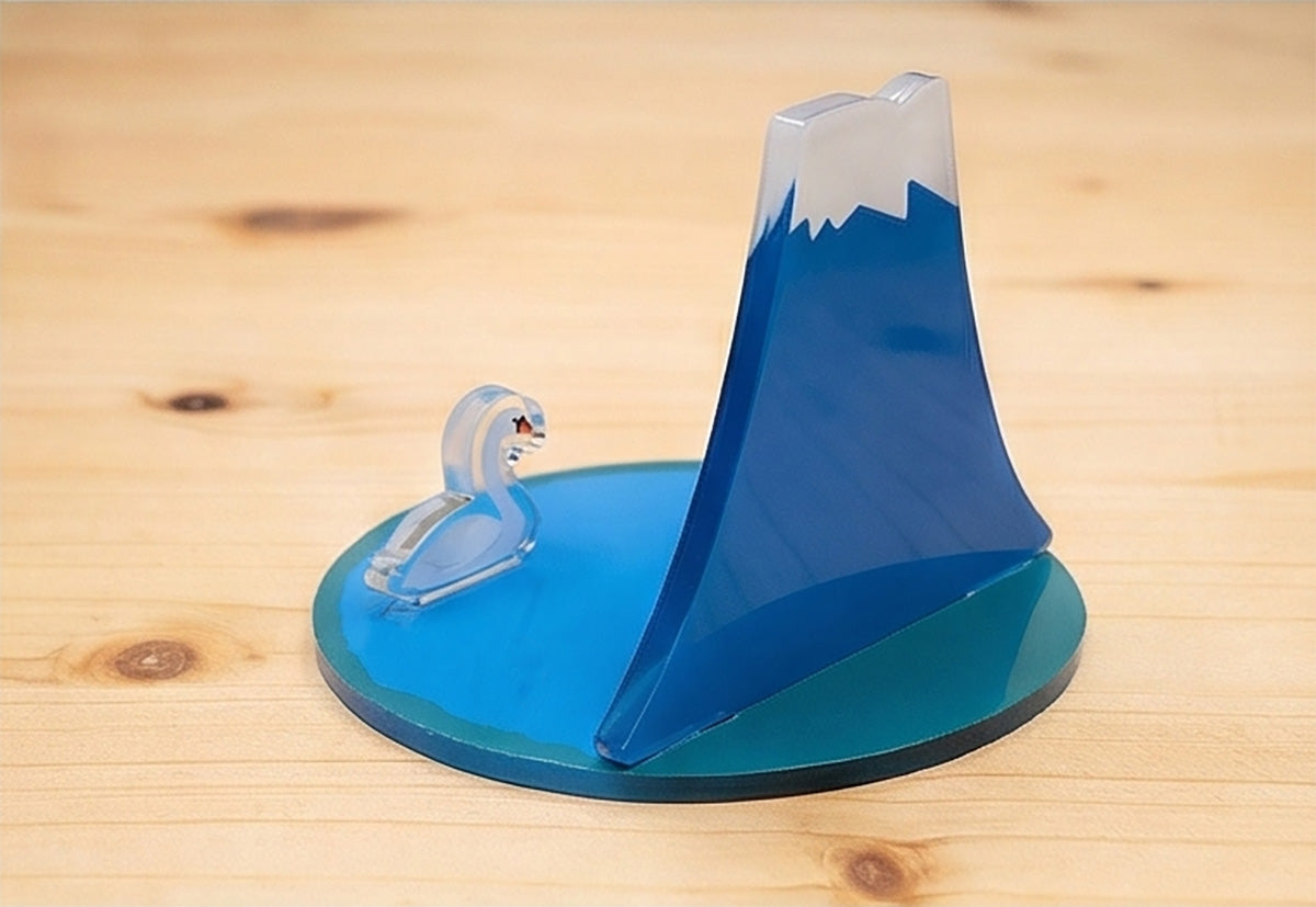 Acryl Smartphone-Ständer Fuji-san – Mount-Fuji-Design mit Schwan