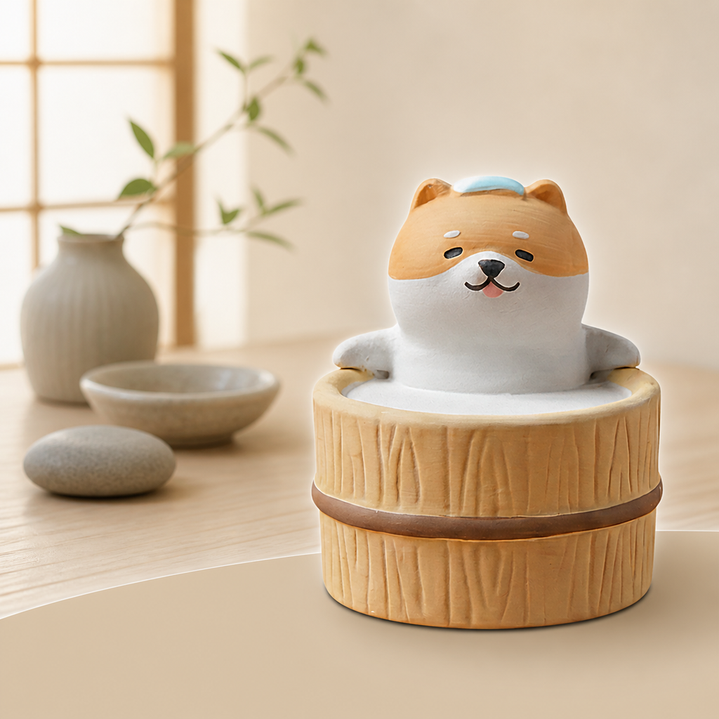 Yururi Biyori Aromafigur Shiba Inu (Hund) im Onsen