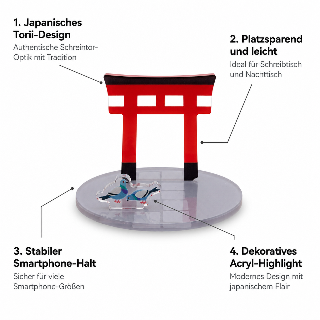 Acryl Smartphone-Ständer Torii – Japanisches Tor-Motiv