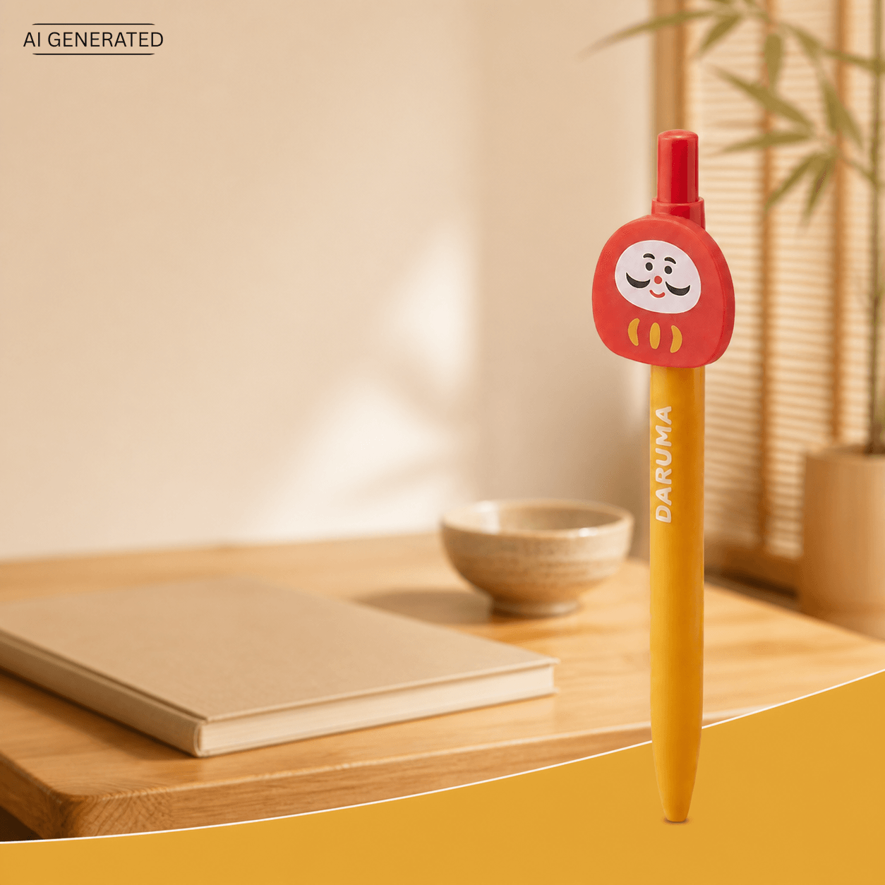 Kugelschreiber – Daruma Glücksbringer-Stift mit japanischem Design