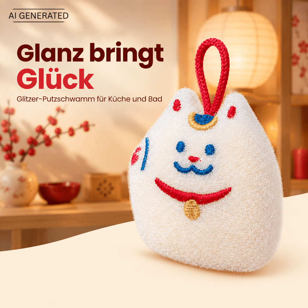 Reinigungsschwamm Maneki-neko Winkekatze