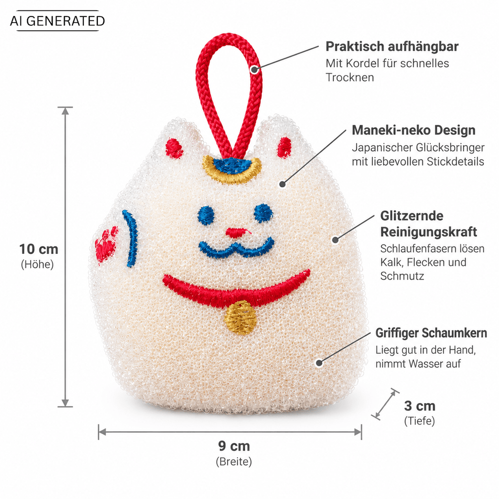 Reinigungsschwamm Maneki-neko Winkekatze