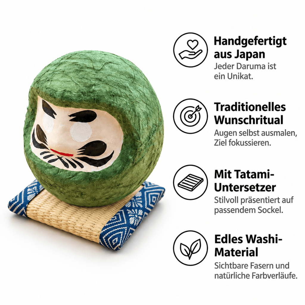 Daruma aus Washi: handgefertigter Glücksbringer aus Japan
