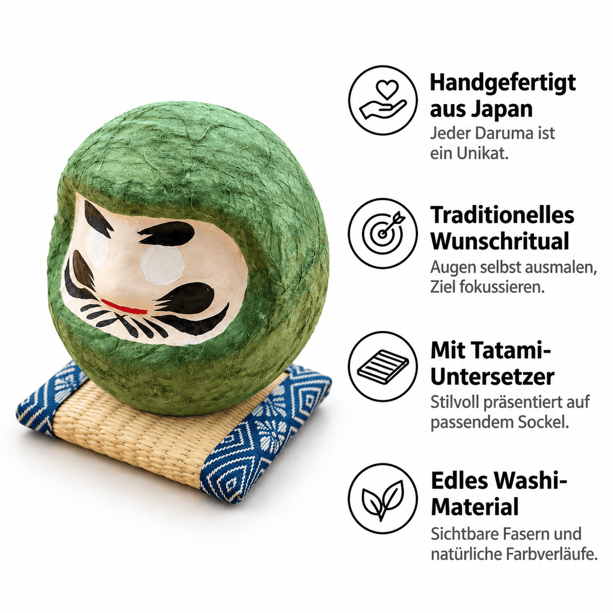 Daruma aus Washi: handgefertigter Glücksbringer aus Japan