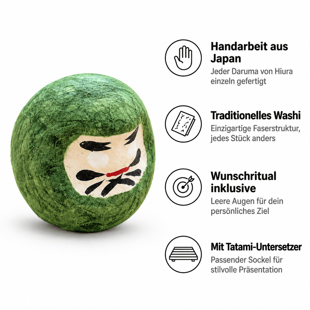 Daruma aus Washi: handgefertigter Glücksbringer aus Japan
