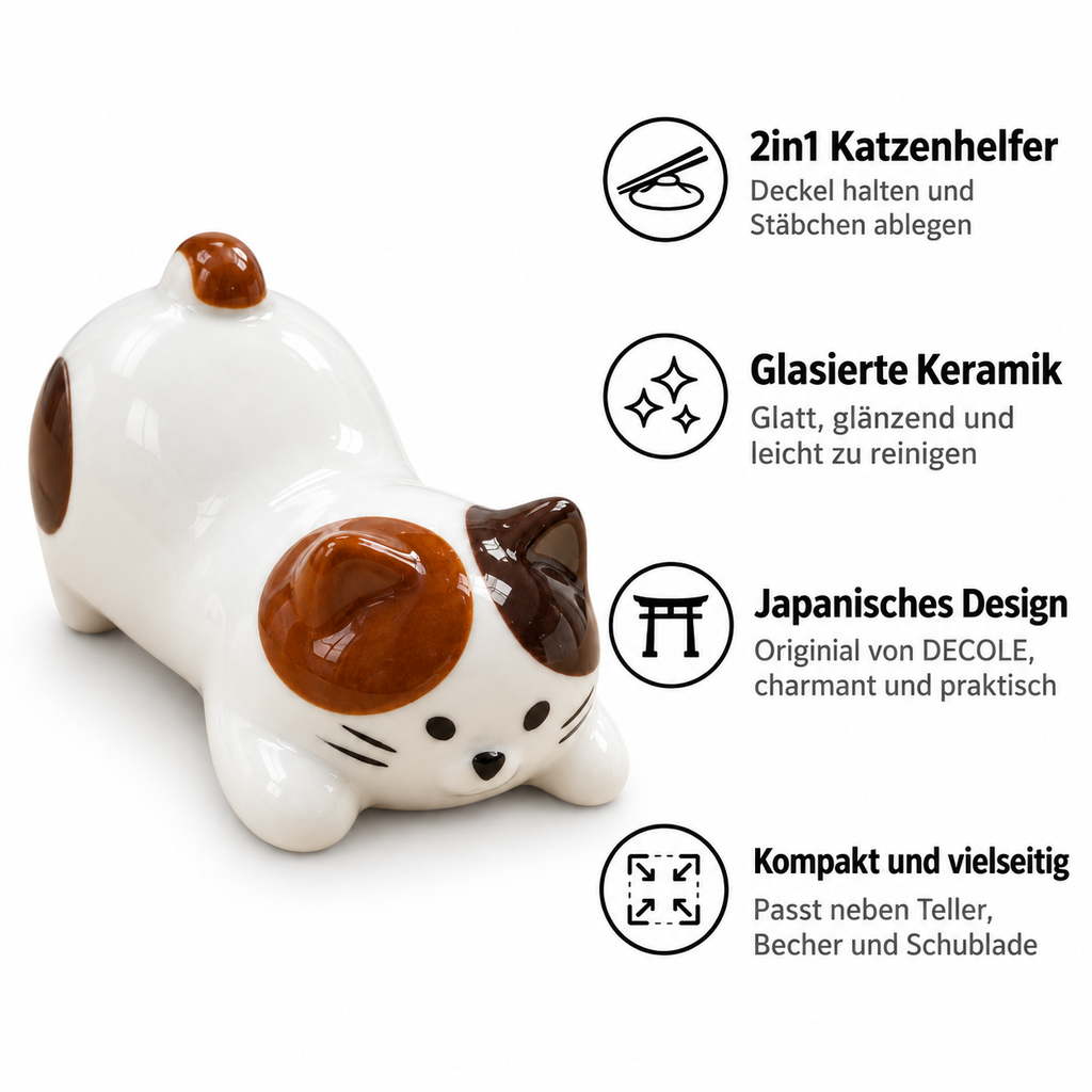 Deckelhalter und Stäbchenablage: Mike-neko für den Nudelbecher