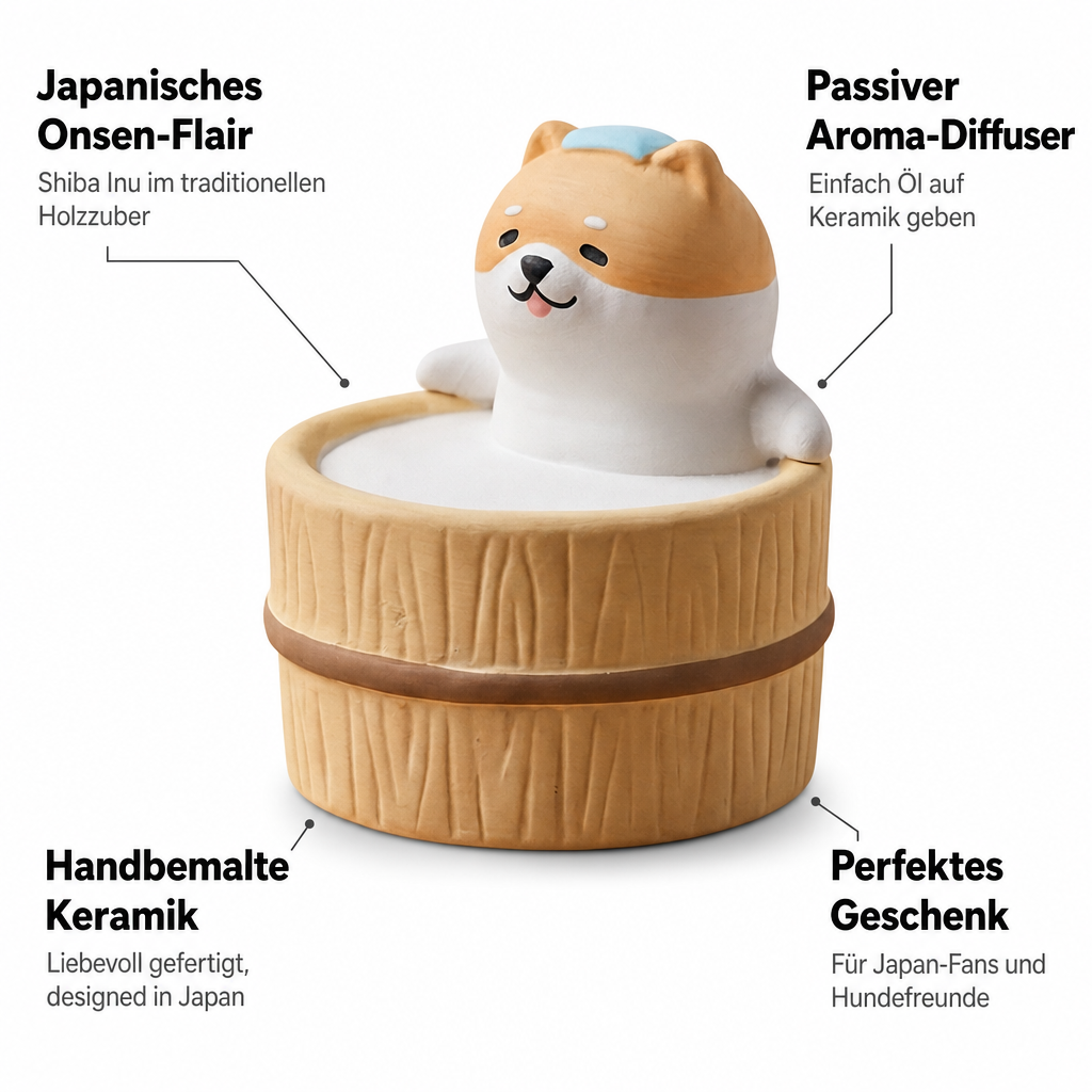 Yururi Biyori Aromafigur Shiba Inu (Hund) im Onsen