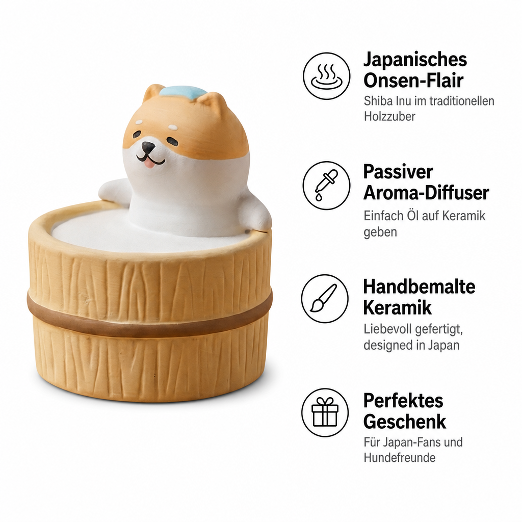 Yururi Biyori Aromafigur Shiba Inu (Hund) im Onsen