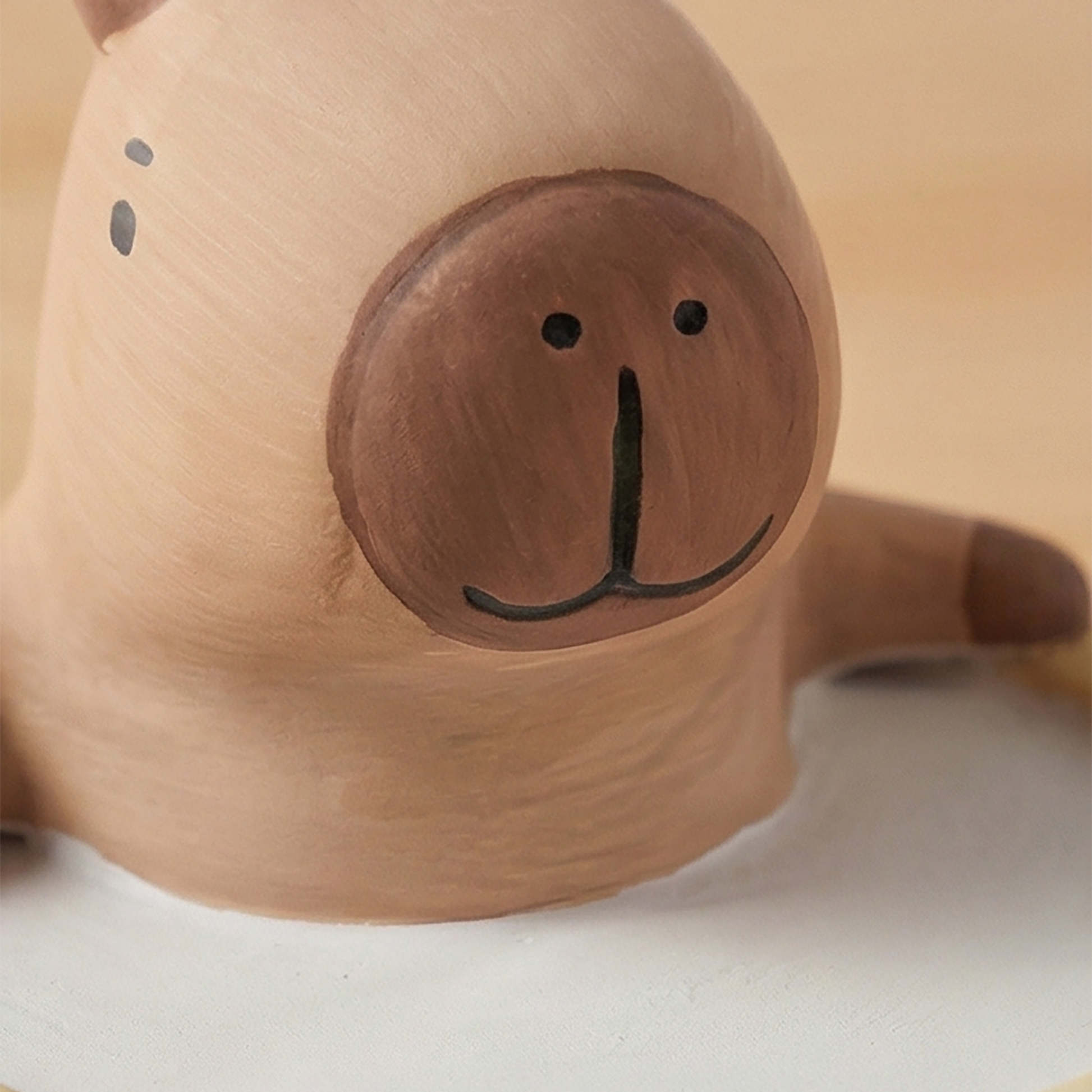 Yururi Biyori Aromafigur Capybara Detailaufnahme des Gesichts mit Mund und Augen