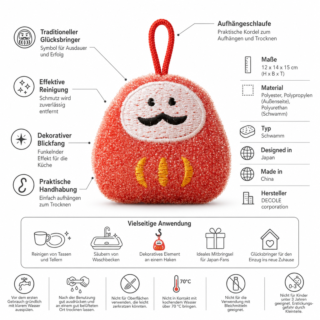Reinigungsschwamm Daruma