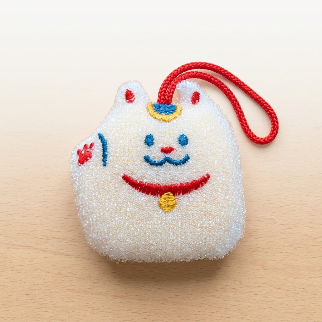 Reinigungsschwamm Maneki-neko Winkekatze