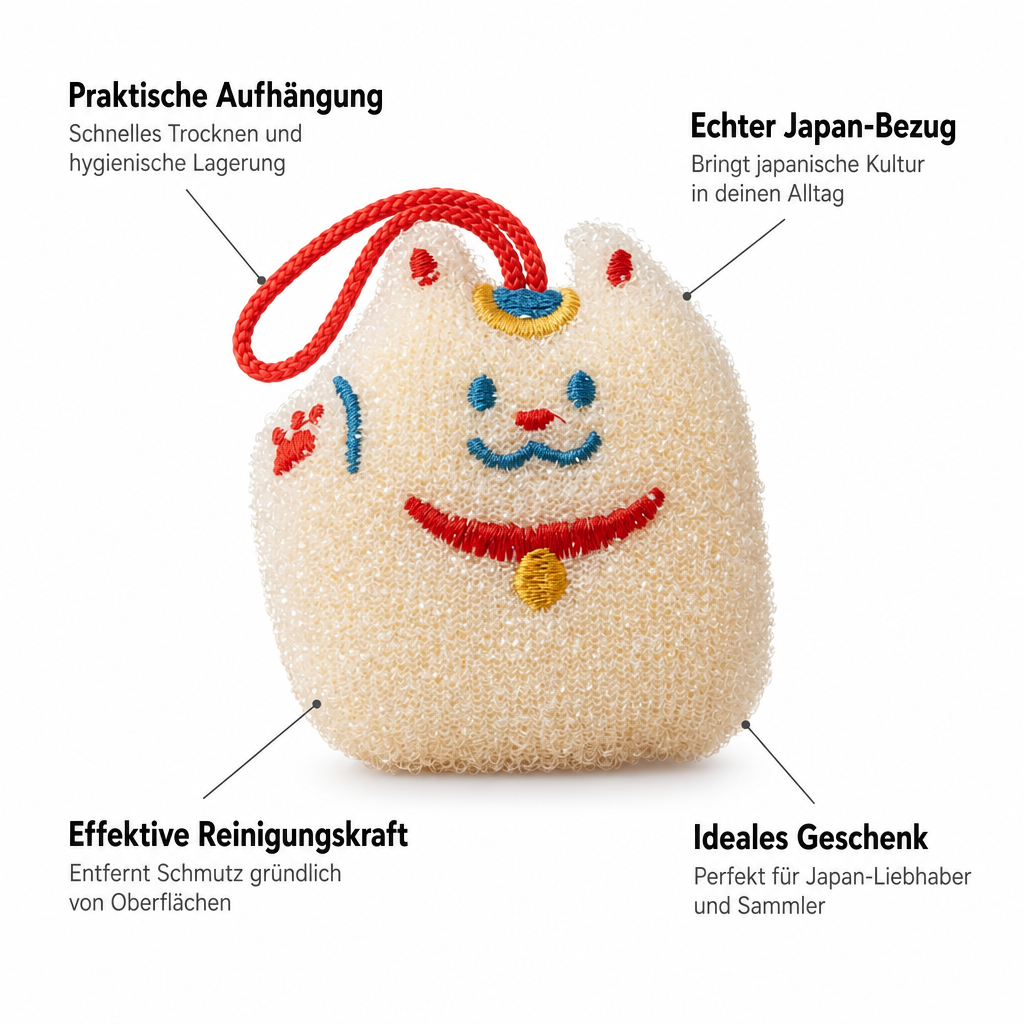 Reinigungsschwamm Maneki-neko Winkekatze