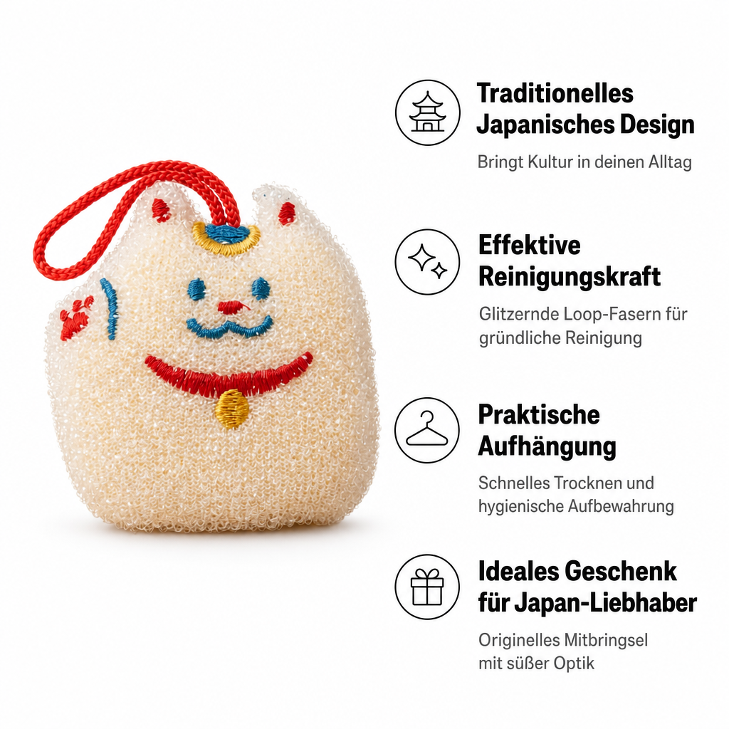 Reinigungsschwamm Maneki-neko Winkekatze