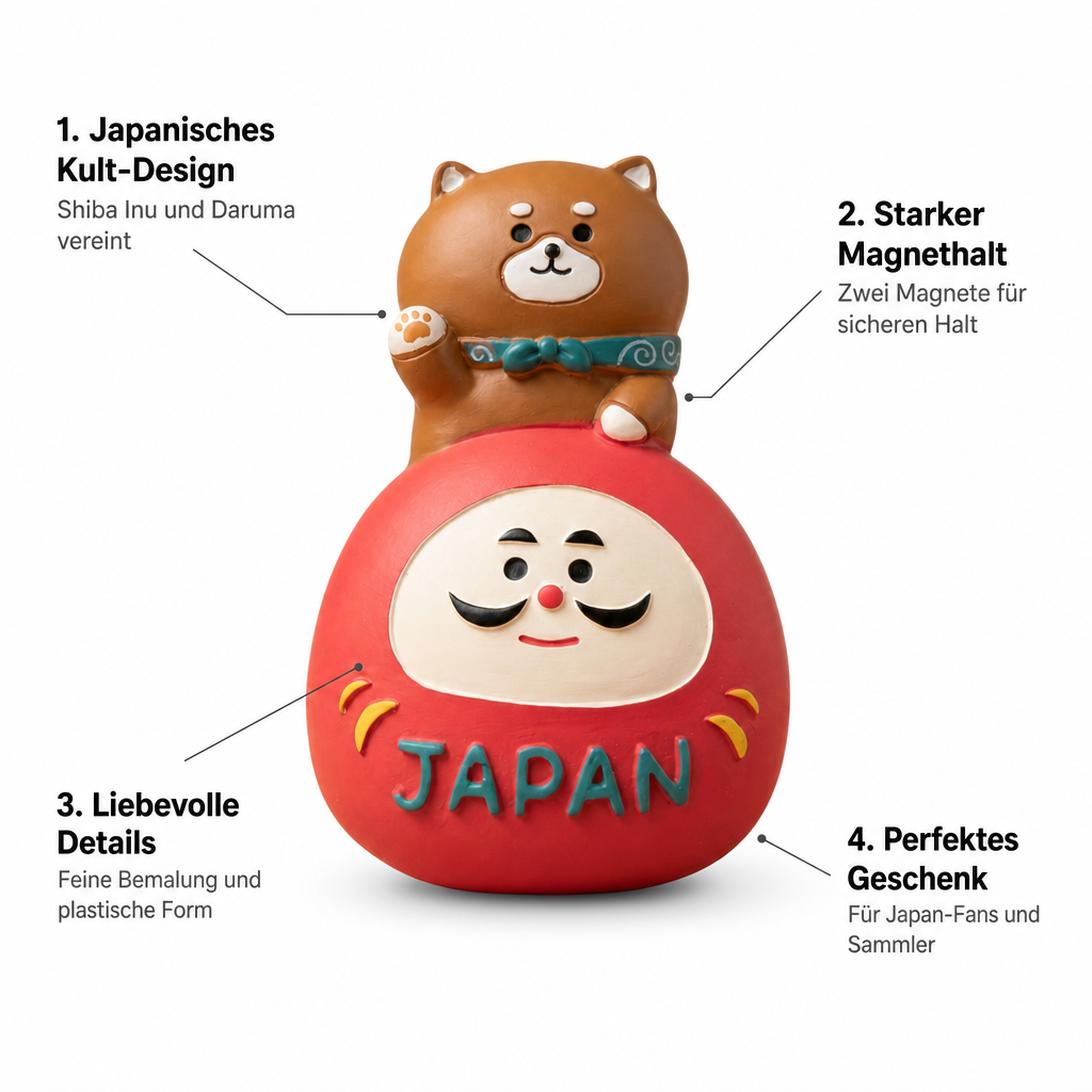 Japan Magnet Shiba Inu auf Daruma