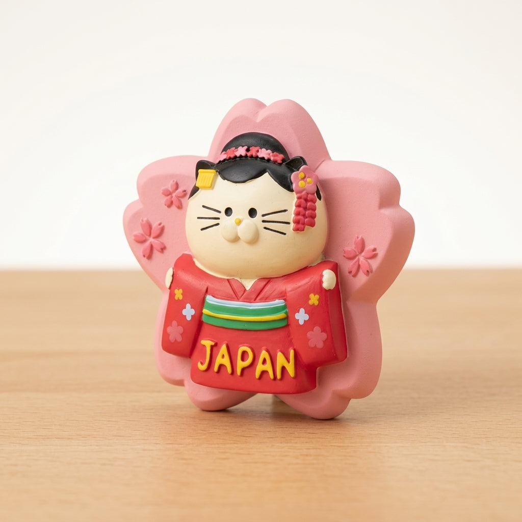 Japan Magnet Maiko-Katze auf Kirschblüte