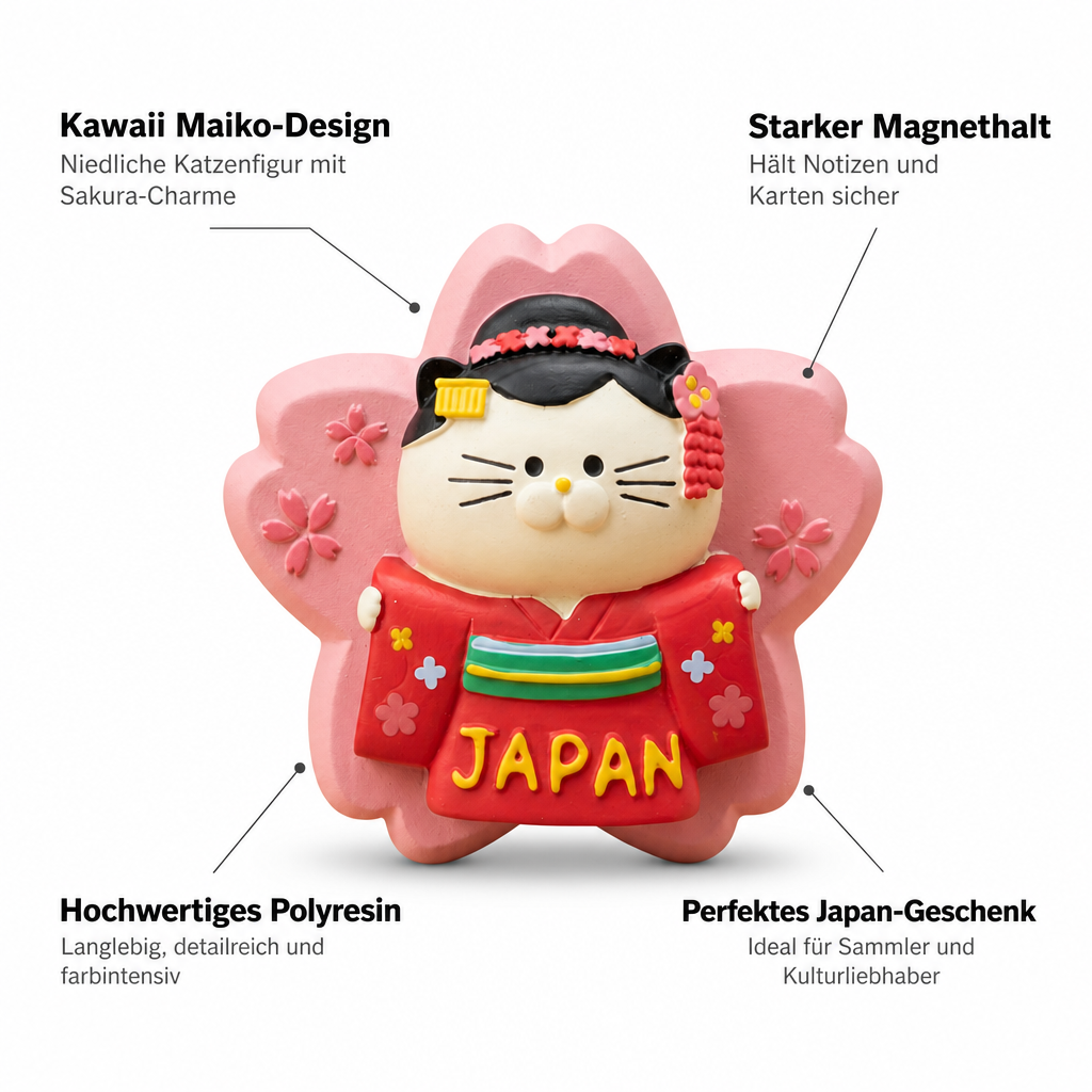 Japan Magnet Maiko-Katze auf Kirschblüte
