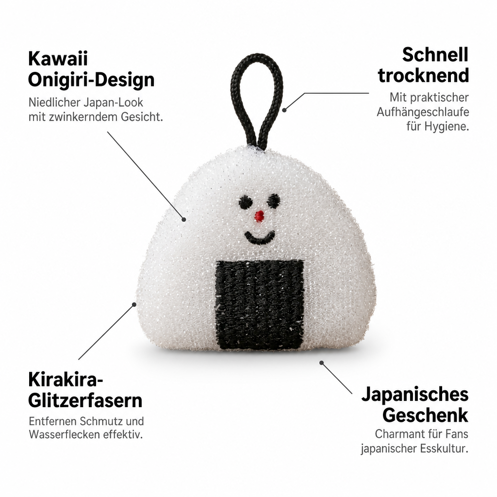 Decole Reinigungsschwamm Onigiri mit Aufhängeschlaufe