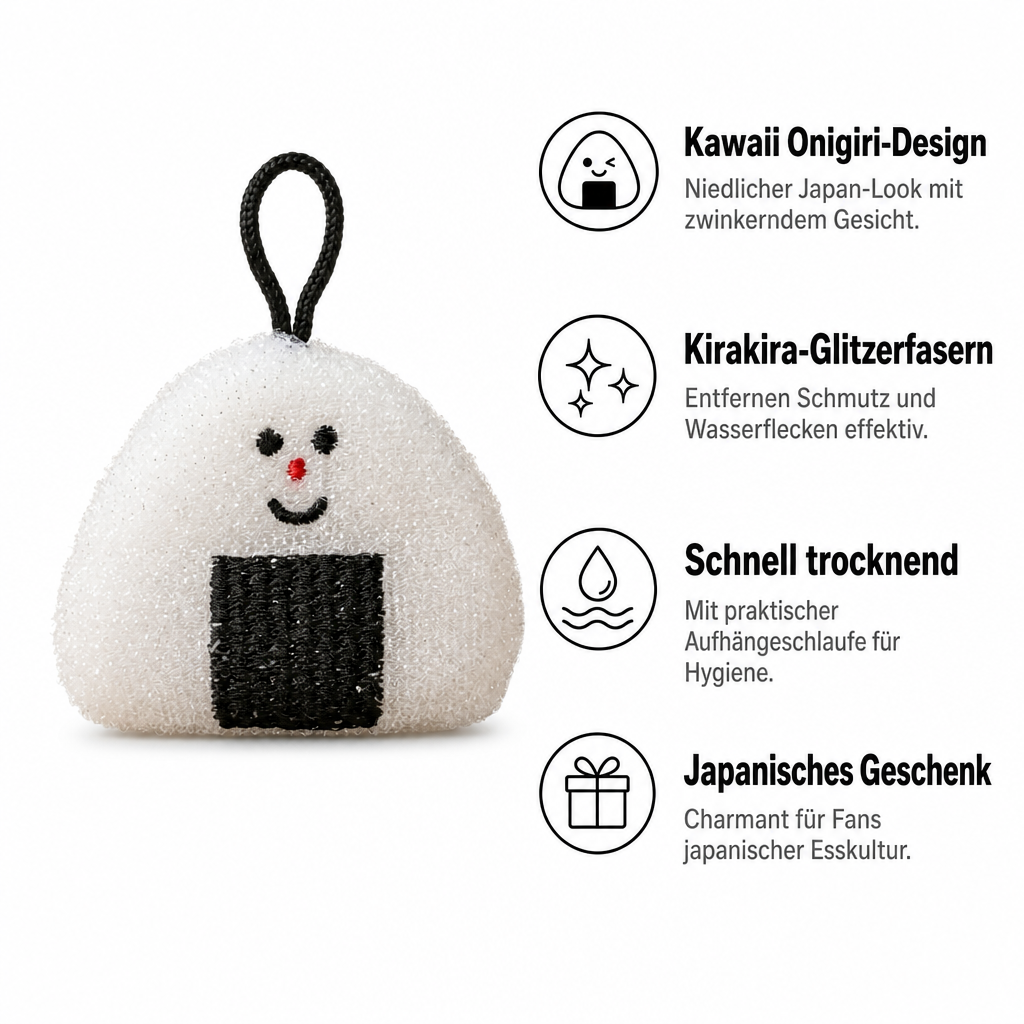 Decole Reinigungsschwamm Onigiri mit Aufhängeschlaufe