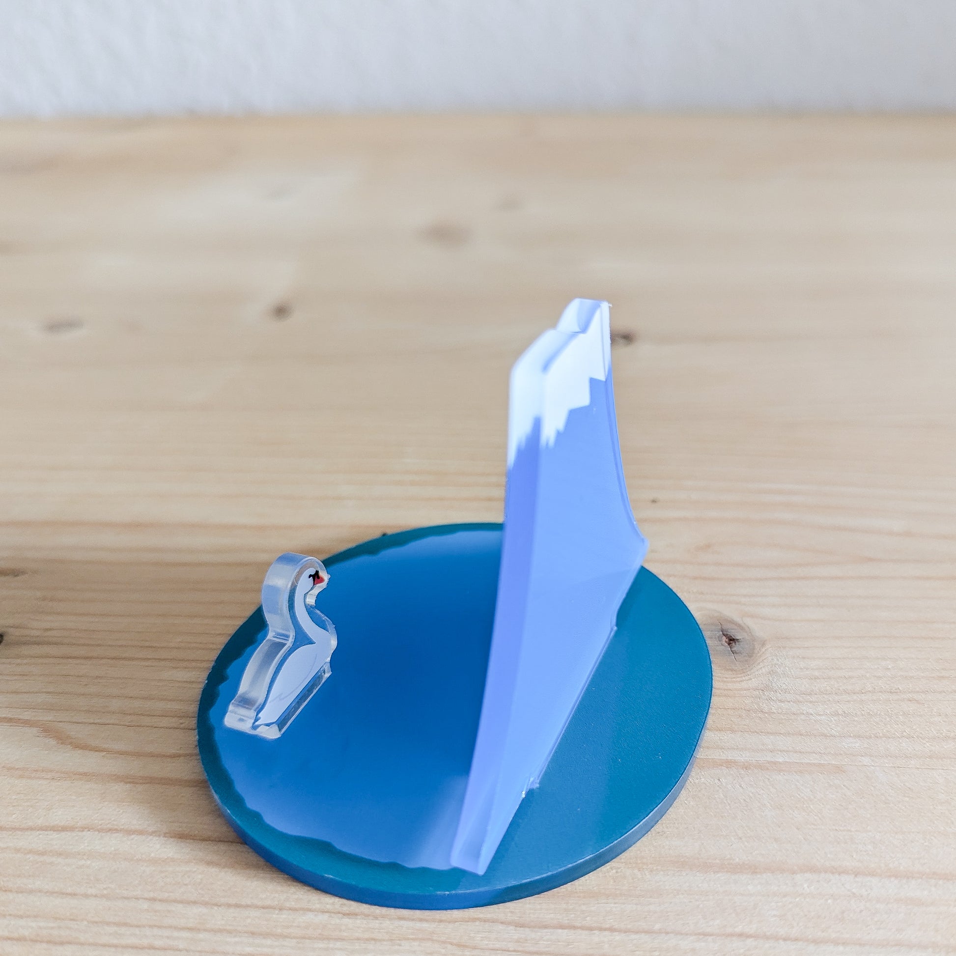 Acryl Smartphone-Ständer Fuji-san – Mount-Fuji-Design mit Schwan