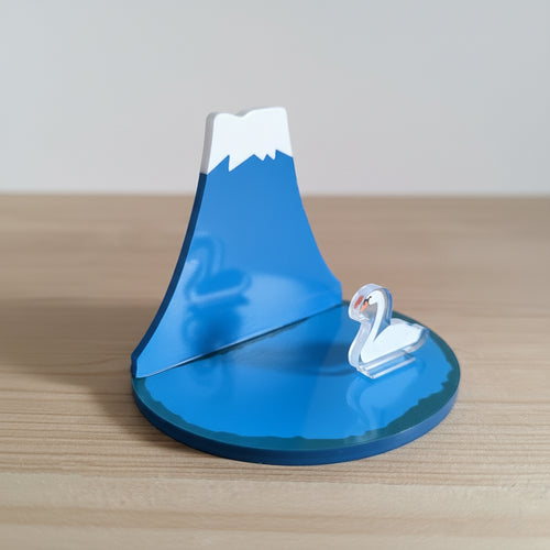 Acryl Smartphone-Ständer Fuji-san – Mount-Fuji-Design mit Schwan