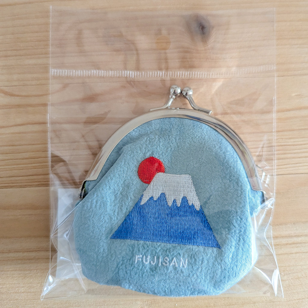 Stoff-Geldbörse Fujisan – Besticktes Bergmotiv mit Sonnenaufgang