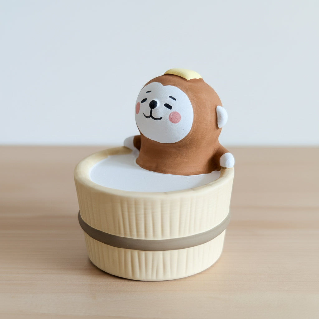 Yururi Biyori Aromafigur Affe im Onsen – Keramik Duftständer