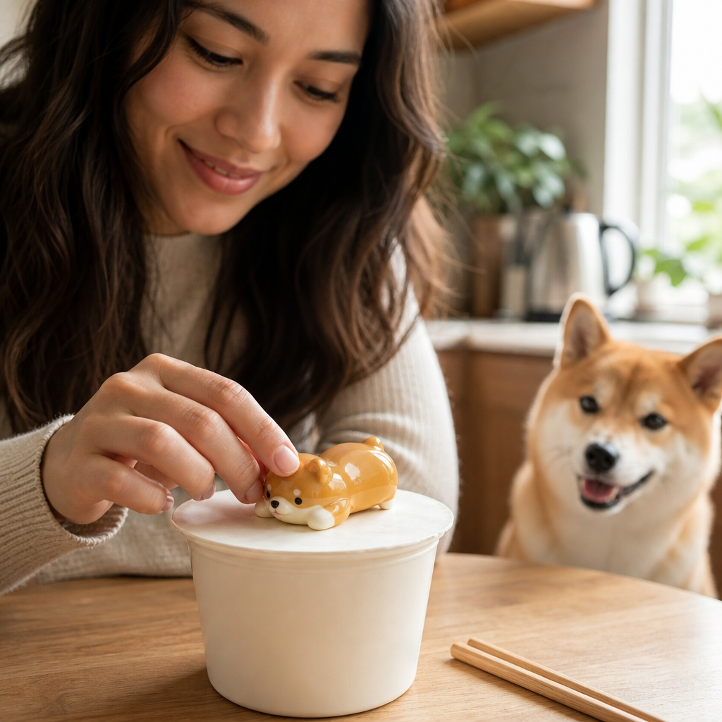 Cup Noodle Halter und Stäbchenablage Shiba Inu
